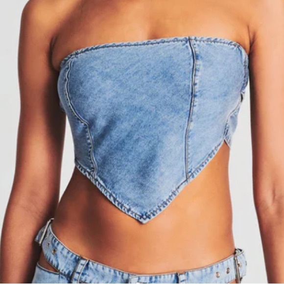 SER.O.YA Tops - NWT SER.O.YA Tate Denim Top in Coastline